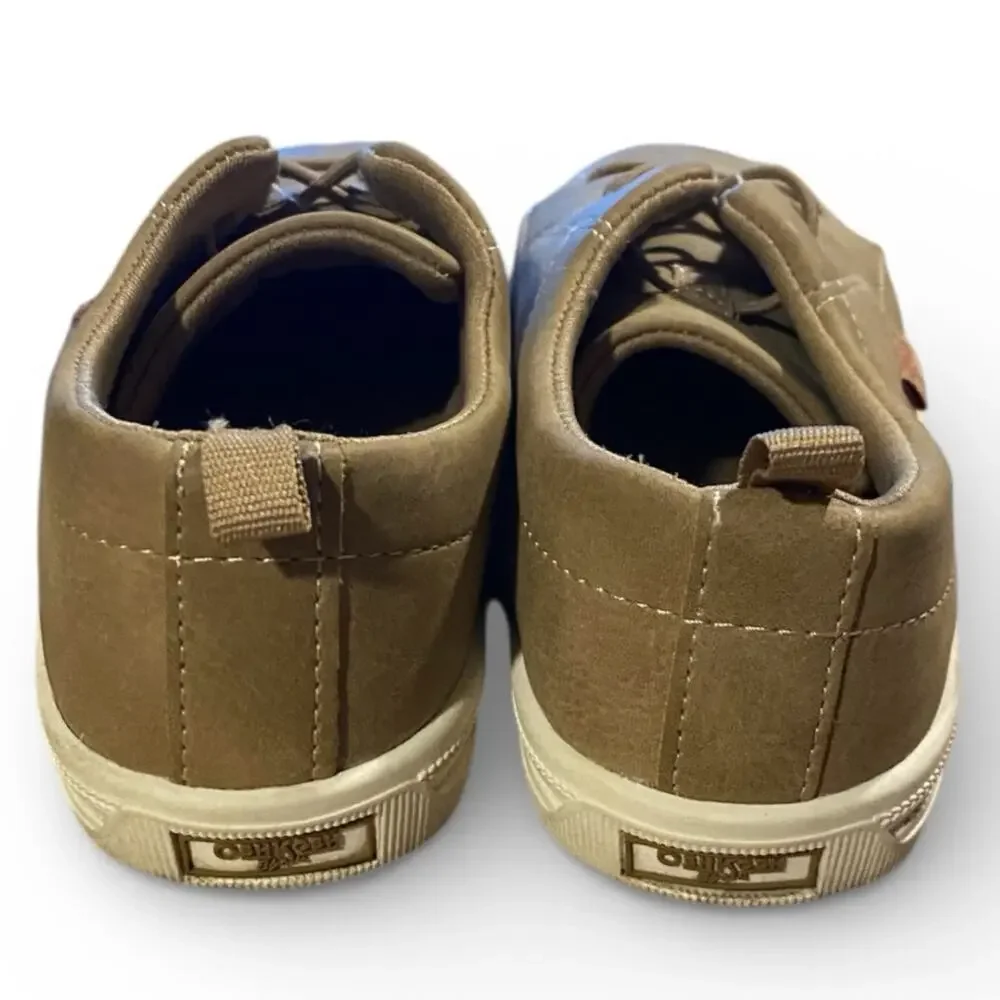 Osh Kosh Bgosh Putney Oxfords Shoes Boys Toddler Size 2 Tan Olive Faux Suede
